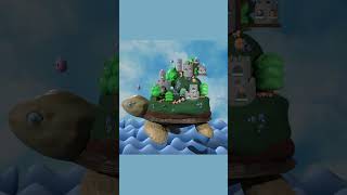 Designing a 3D turtle island in Blender #shorts