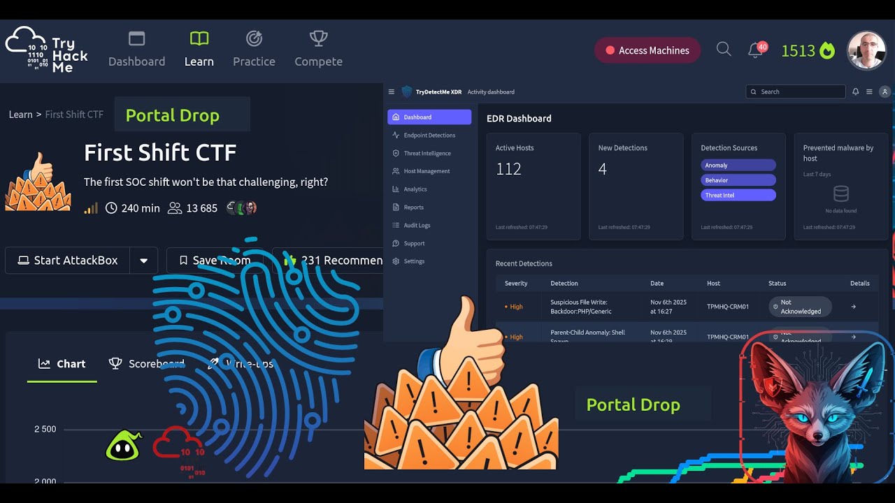 TryHackMe Portal Drop - First Shift CTF  - Full Walkthrough 2026