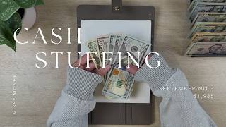 Cash Stuffing $1,985 | September No. 3 | Sinking Funds + Savings Challenges | For Beginners
