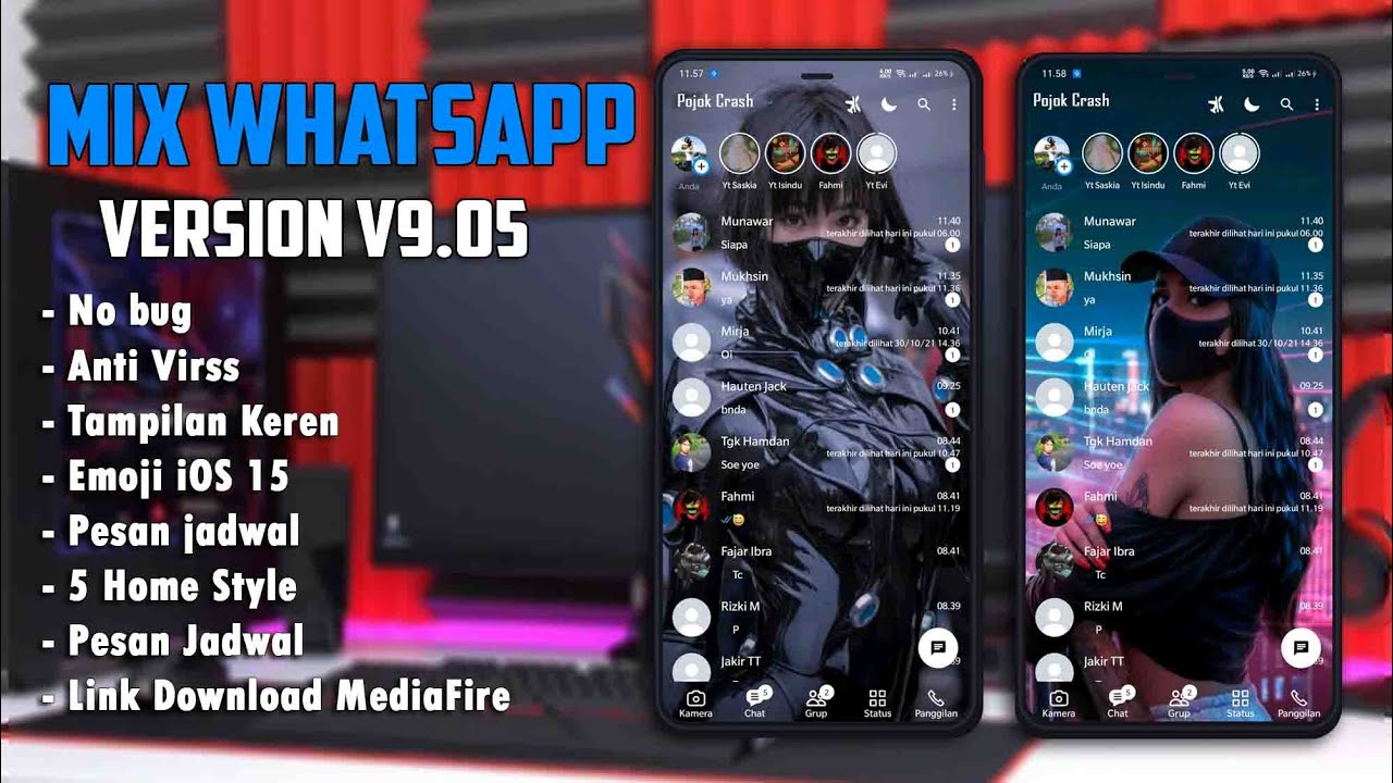 🚩UPDATE WhatsApp Terbaru 2021 || WA Mix v9.05 Tampilan Keren -Emoji iOS 15