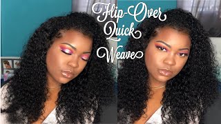 IVY’S FLIP OVER METHOD | QUICK WEAVE , ON SHORT NATURAL HAIR