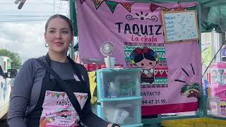 Joven mazatleca emprende con moto-carreta de tacos afuera del Embarcadero de la Isla de la Piedra
