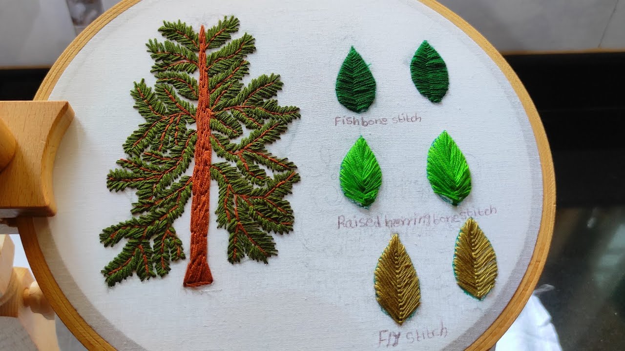 Hand embroidery -3 Easy Leaf Hand embroidery stitches 🍃 - YouTube