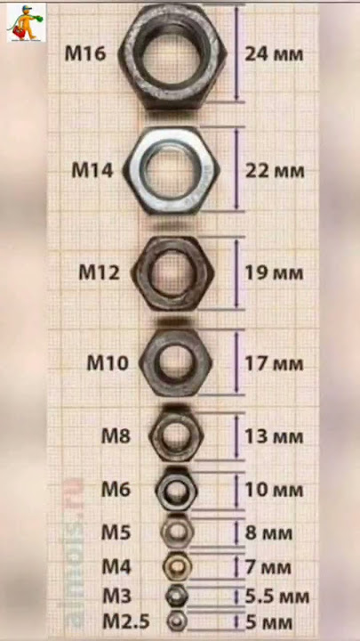 nut and size with mm