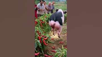 The piglet was overwhelmed by the spicy pepper#farm #farming  #satisfying #farmer #nature
