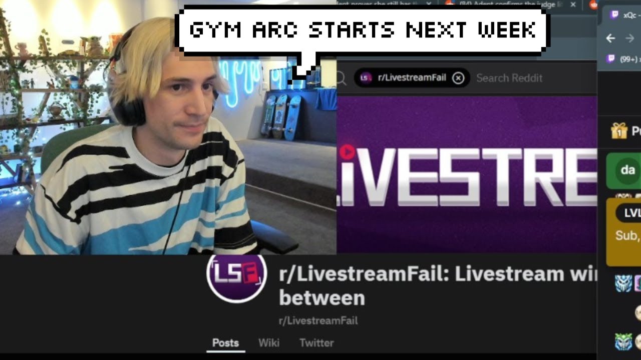 xQc Confirms the Gym arc starts next week