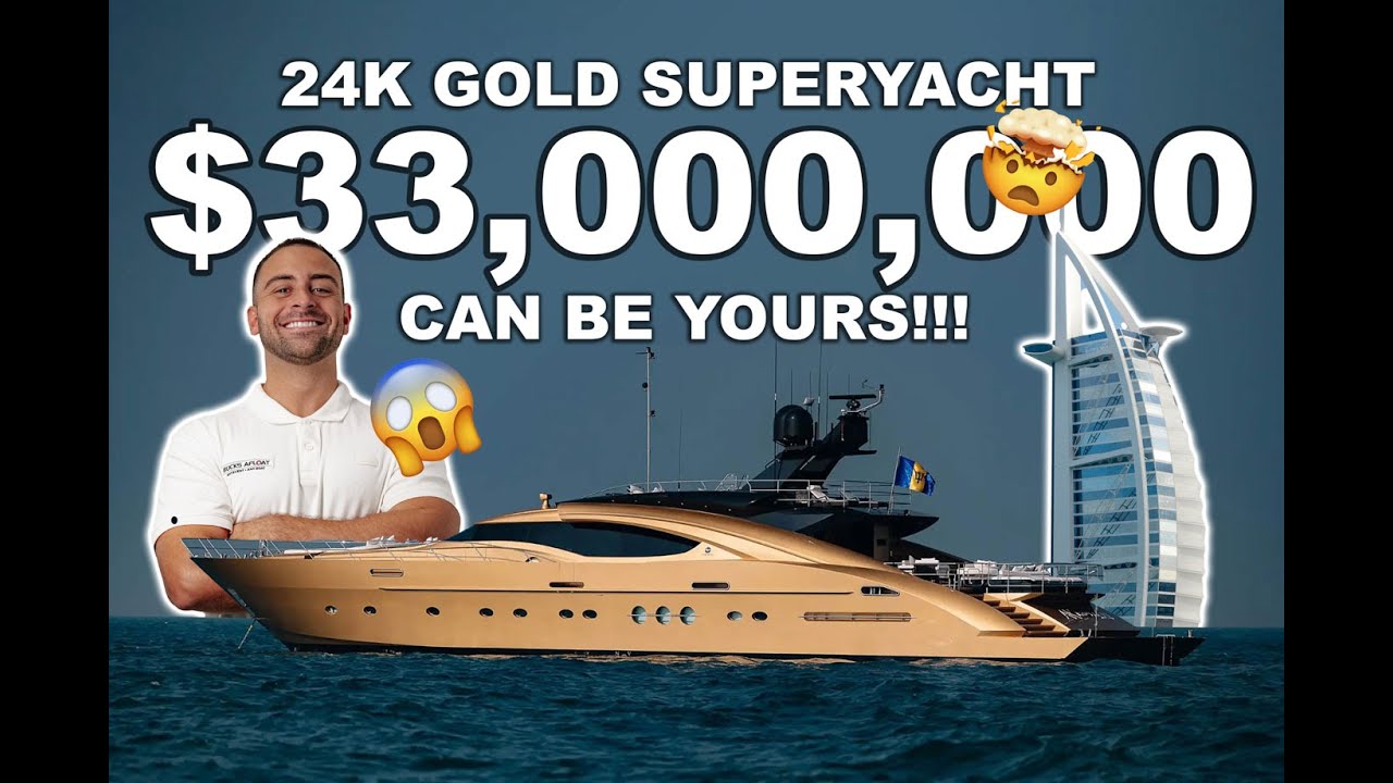 MUST SEE! Real 24k Gold Superyacht Available for rent in Dubai! - Walk-Through Video Tour