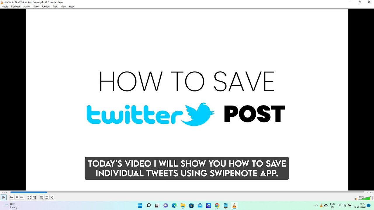 How to Save Twitter Posts (Tweets) in one-click using SwipeNote