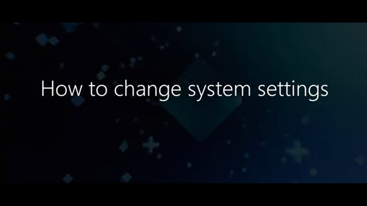How to change System settings from the UI - YouTube