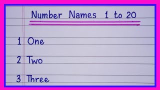 Number names 1 to 20 in english/English numbers 120 pronunciation/1 to 20 number names