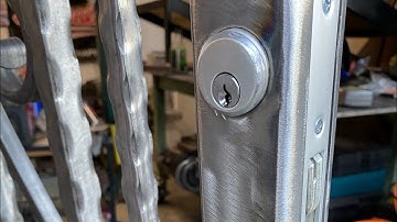 Installing welding in mortise style lock ( custom metal gate) #lincolnelectric #welding#howto