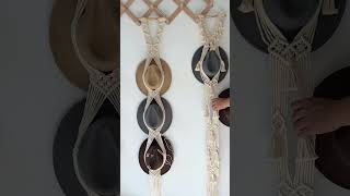 Introducing our stunning macrame hat hanger in action! 🤠