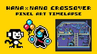 Hana x Nano Crossover! | Pixel Art Timelapse