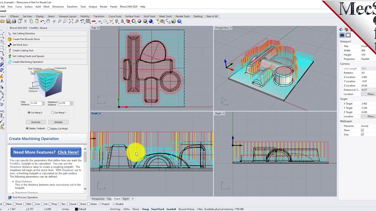 RhinoCAM 2020 FreeMILL Quick Start