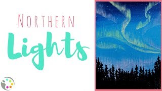 northern lights painting paint acrylic tutorial tutorials acrylics createful fun aurora
