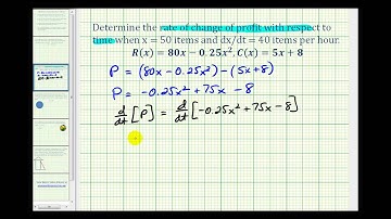 Ex 1:  Related Rates:  Determine the Rate of Change of Profit with Respect to Time