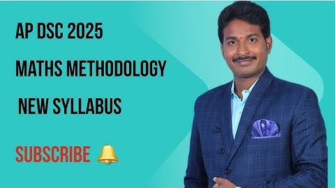 AP DSC 2025 MATHS METHODOLOGY NEW SYLLABUS