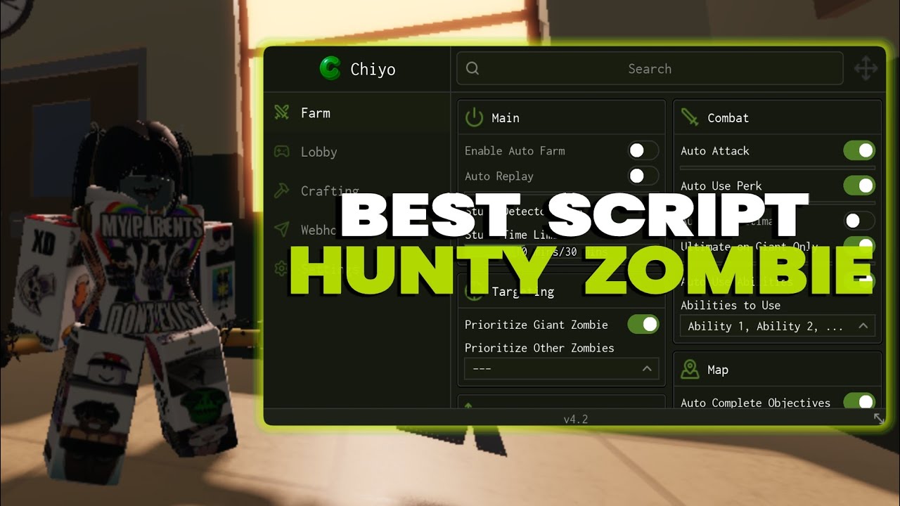 Roblox Hunty Zombie Script | Auto Farm, Auto Attack, Auto Skip School ...