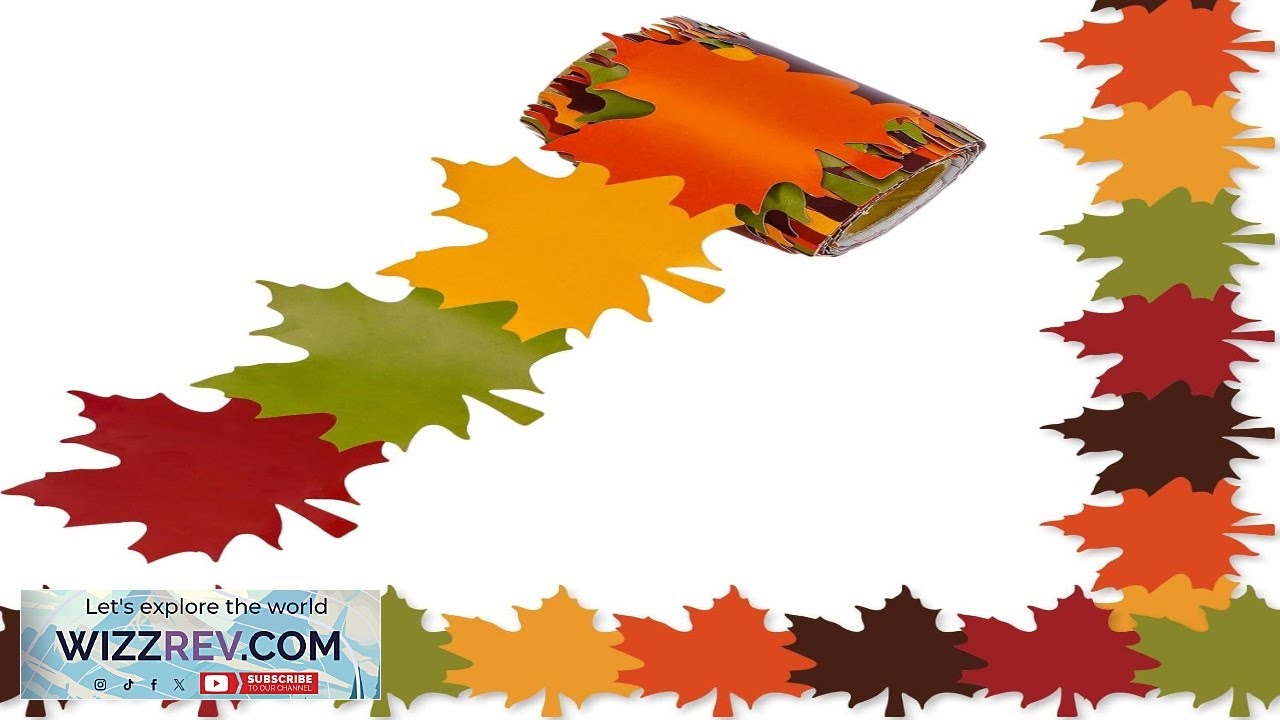 Whaline 32.8Ft Fall Bulletin Board Borders Maple Leaves Shape Die Cut Bulletin Board