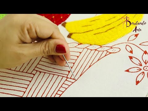 BORDADO A MANO PUNTADAS FÁCILES PARA CANASTA | HAND EMBROIDERY EASY STITCH NEW DESIGN