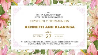 First Holy Communion of Kenneth and Klarissa | 27.04.2024 | St. Mary's Syrian Cathedral, Brahmavar