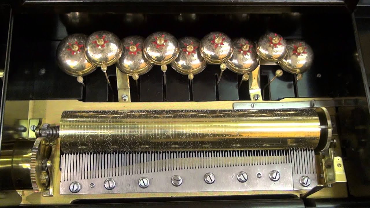 9 Engraved Bells Antique Music Box by Bremond YouTube