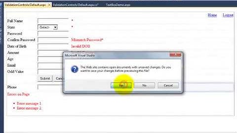 DotNet School - ASP.NET - Validation Controls Part 8