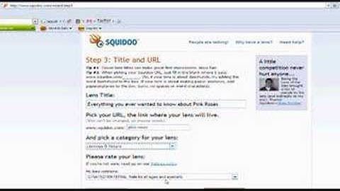 How to create a work from home Squidoo lens.