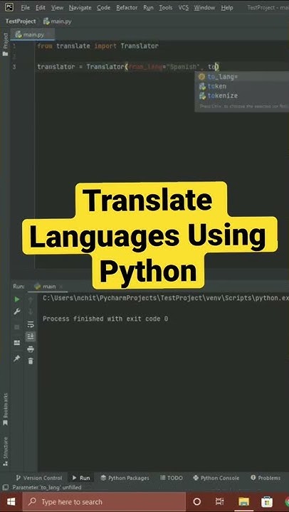 Translate Between 2 Specific Language using Python - YouTube