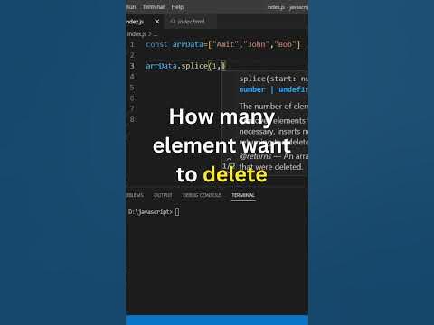 how to insert element specific position in array #javascript #shorts ...
