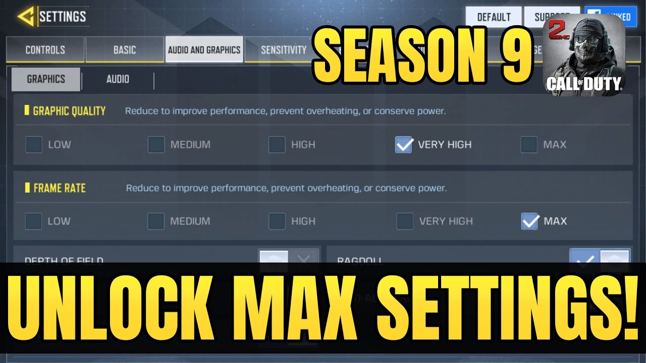 HOW TO UNLOCK MAX FPS AND GRAPHICS IN COD MOBILE | SEASON 9