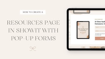 How to Create a Resources Page in Showit w/ Pop-up Opt-in Forms