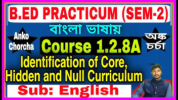B.Ed Practictum Course 1.2.8A, (English Subject) Identification of Core, Hidden,Null Curriculum
