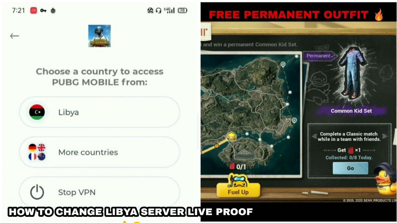 HOW TO CHANGE YOUR COUNTRY REGION TO LIBYA SERVER LIVE PROOF 🙏 & GET FREE PERMANENT COMMON KID SET🔥😍
