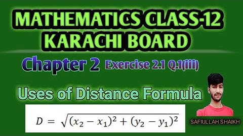 2nd year Mathematics | Sindh board | Ex 2.1 Q:1 (iii) | The Straight Line Maths XII Class