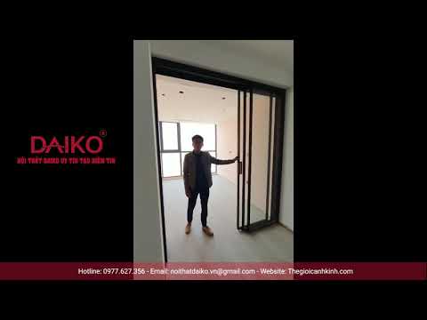 Video Vách kính lùa 3 cánh không ray dưới Daiko - youtube