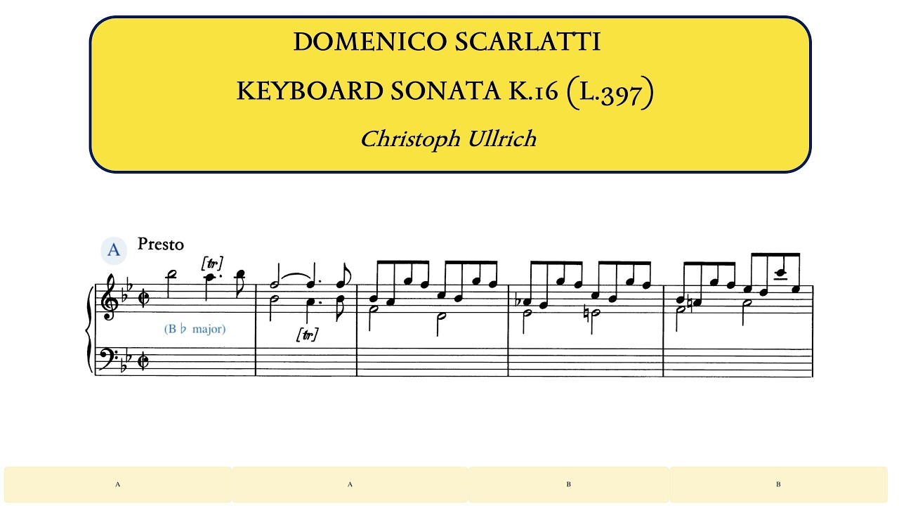 D.Scarlatti, Keyboard Sonata in B flat major, K.16 (L.397