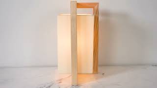 Nolu Table Lamp: Ash Wood & Geometric Design | Lamp Genius