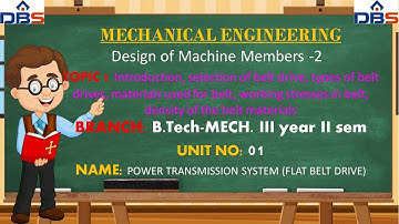 Types of Belt Drives | Design of Machine Members -2 | Mechanical Engineering | Online Education