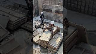 Construction Worker Filming the Building As It Shakes During an Earthquake