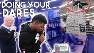 DOING YOUR DARES IN WALMART 8! (INTERCOM CHALLENGE)