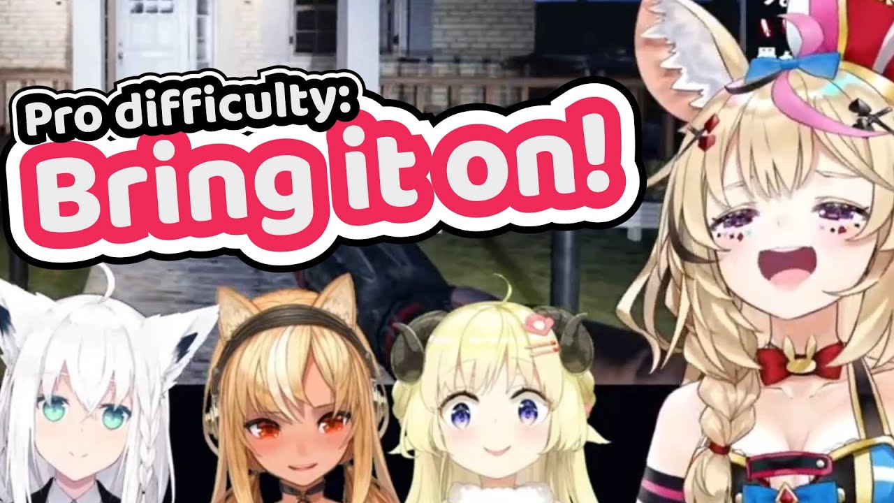 Holomem Got Annihilated Trying to Play at Pro Difficulty【Hololive | Polka x Fubuki x Flare x Watame】