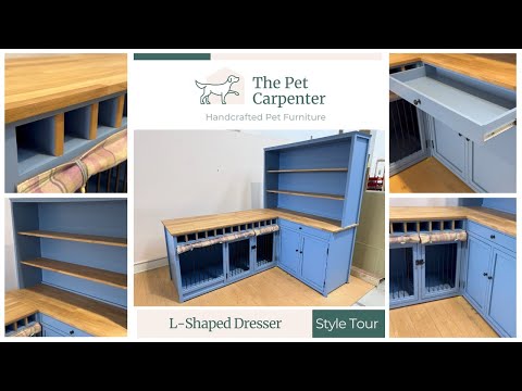 l shaped dresser Sikaic LED TV Stand Convertible 6 Drawers with Charging Station and Open Shelf for Living Room Brown white finish contrasts beautifully with natural wood tones Bespoke L-Shaped Dresser Dog Crate