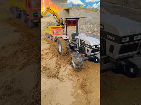 Rc tractors pulling loaded truck