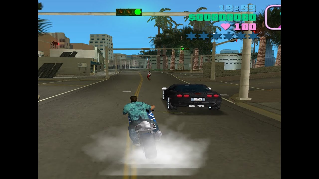 Obey Traffic Lights in GTA Vice City - Bike Ride
