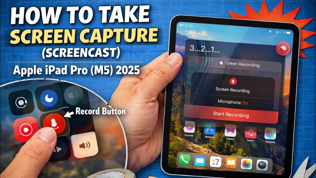 How to take and edit a screen capture (screencast) Apple iPad Pro (M5) 2025 DIY