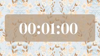 1 Minute Aesthetic Countdown Timer 🌿 Quick Timer for Tasks, Breaks & Focus (No Music)