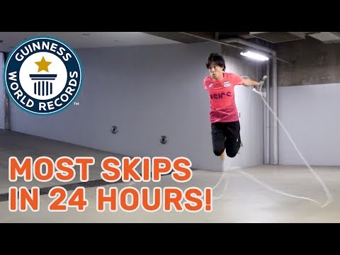 Hijiki Ikuyama: Most skips in 24 hours! - Guinness World Records