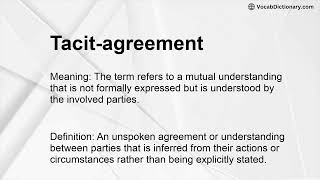 Tacit-agreement Meaning