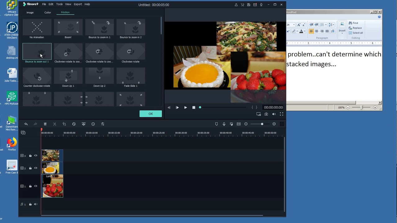 Filmora9 what Motion is selected for an image YouTube